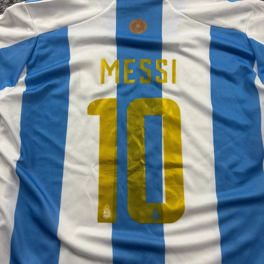 Adidas Messi 2022 World Cup Champions Soccer Argentina Jersey Blue/White Large